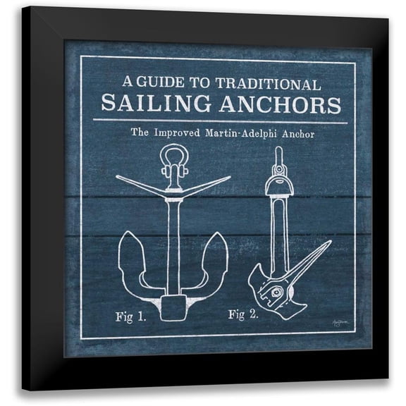 Urban, Mary 12x12 Black Modern Framed Museum Art Print Titled - Vintage Sailing Knots XII