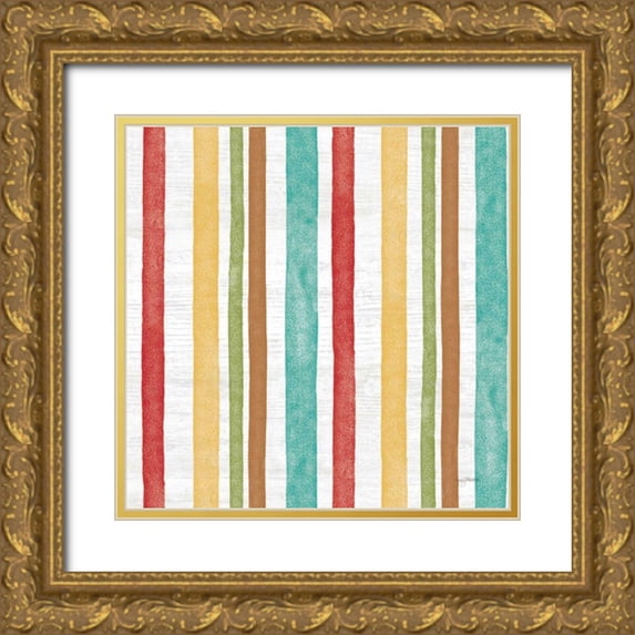 Urban, Mary 12x12 Gold Ornate Wood Framed with Double Matting Museum Art Print Titled - Farm Market Pattern V