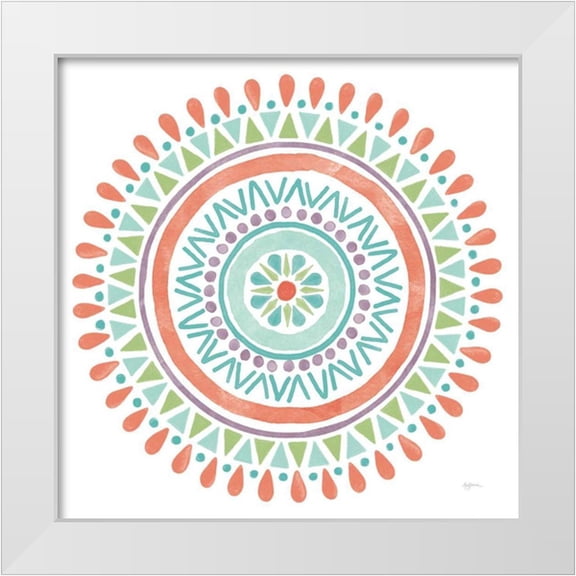 Urban, Mary 12x12 White Modern Wood Framed Museum Art Print Titled - Lovely Llamas Mandala I on White