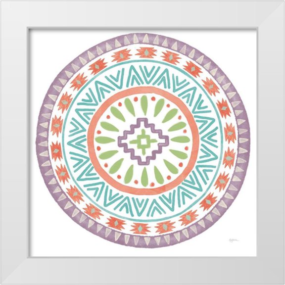 Urban, Mary 12x12 White Modern Wood Framed Museum Art Print Titled - Lovely Llamas Mandala II