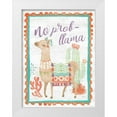 thumbnail image 1 of Urban, Mary 12x14 White Modern Wood Framed Museum Art Print Titled - Lovely Llamas IV No Probllama, 1 of 4