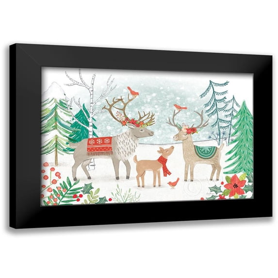 Urban, Mary 14x11 Black Modern Framed Museum Art Print Titled - Reindeer Jubilee I