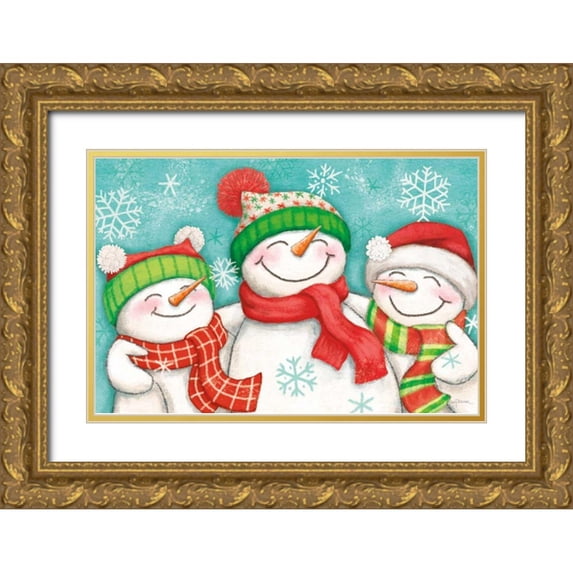 Urban, Mary 14x11 Gold Ornate Wood Framed with Double Matting Museum Art Print Titled - Let it Snow III