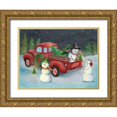thumbnail image 1 of Urban, Mary 14x12 Gold Ornate Wood Framed with Double Matting Museum Art Print Titled - Christmas on Wheels II Light, 1 of 4