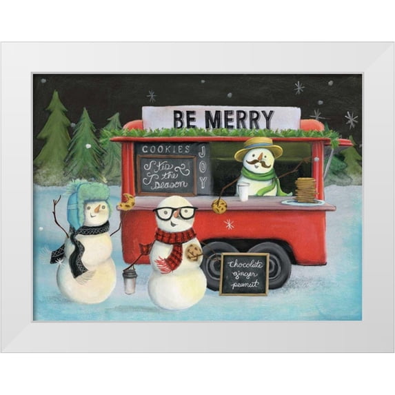 Urban, Mary 14x12 White Modern Wood Framed Museum Art Print Titled - Christmas on Wheels III