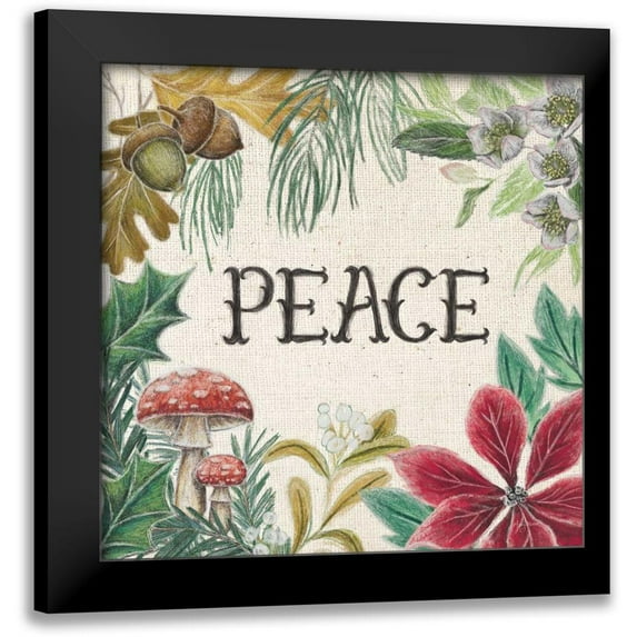 Urban, Mary 15x15 Black Modern Framed Museum Art Print Titled - Christmas Chalk II Light