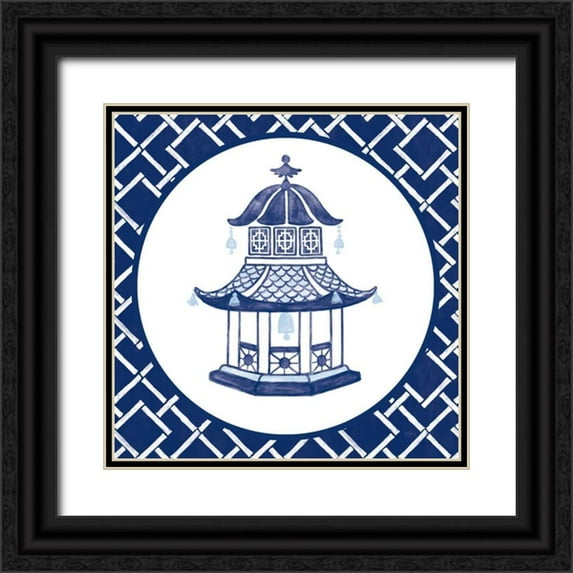 Urban, Mary 15x15 Black Ornate Wood Framed with Double Matting Museum Art Print Titled - Everyday Chinoiserie VII