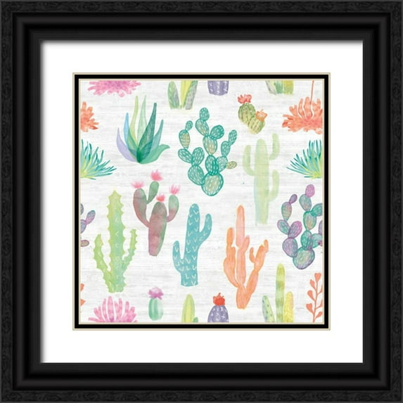Urban, Mary 15x15 Black Ornate Wood Framed with Double Matting Museum Art Print Titled - Lovely Llamas Pattern I