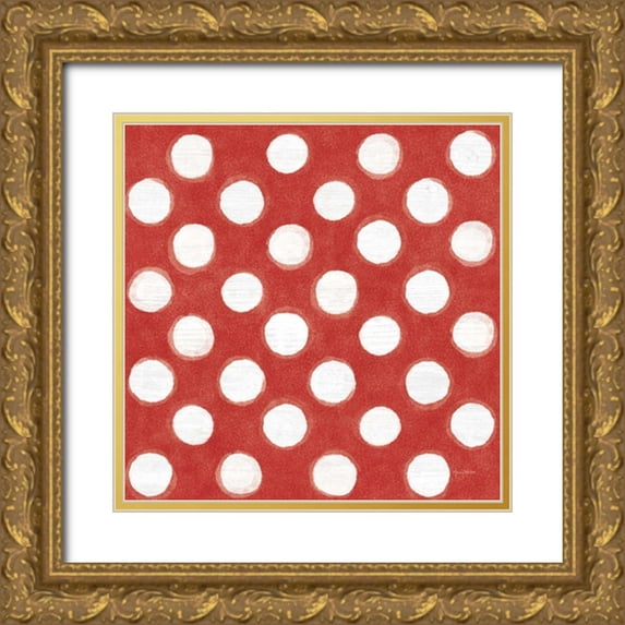 Urban, Mary 15x15 Gold Ornate Wood Framed with Double Matting Museum Art Print Titled - Farm Market Pattern VIA