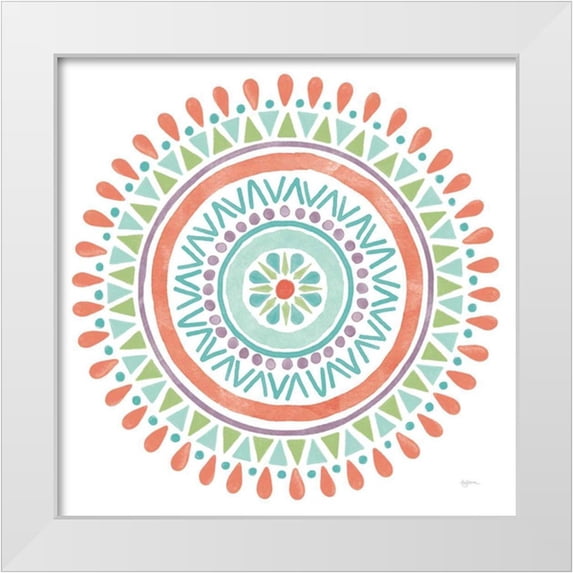 Urban, Mary 15x15 White Modern Wood Framed Museum Art Print Titled - Lovely Llamas Mandala I on White