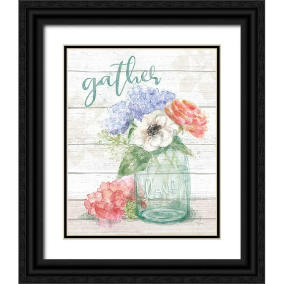 Urban, Mary 15x18 Black Ornate Wood Framed with Double Matting Museum Art Print Titled - Pastel Flower Market III