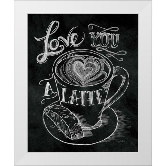 Urban, Mary 15x18 White Modern Wood Framed Museum Art Print Titled - Love You a Latte No Border
