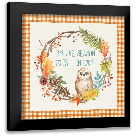 Urban, Mary 20x20 Black Modern Framed Museum Art Print Titled - Autumn Friends V Pattern VD
