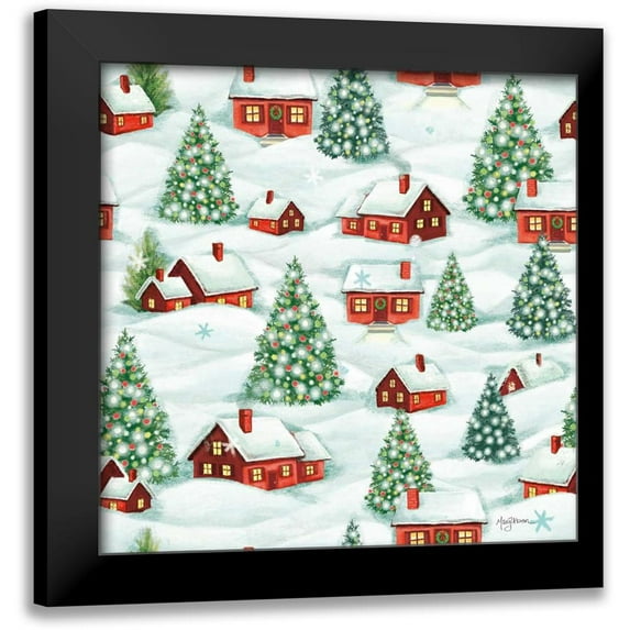Urban, Mary 20x20 Black Modern Framed Museum Art Print Titled - Classic Snowmen Step 04