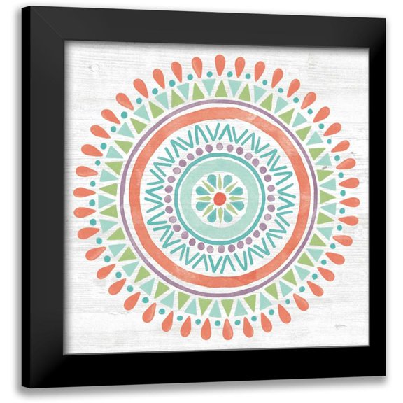 Urban, Mary 20x20 Black Modern Framed Museum Art Print Titled - Lovely Llamas Mandala I