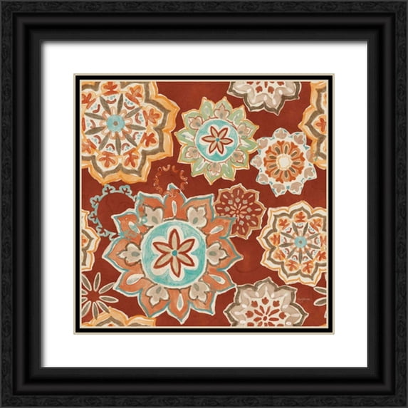 Urban, Mary 20x20 Black Ornate Wood Framed with Double Matting Museum Art Print Titled - Autumn Friends Pattern ID