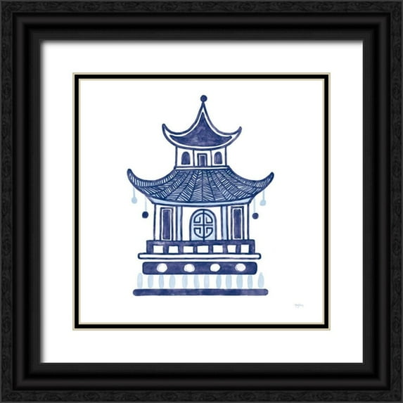 Urban, Mary 20x20 Black Ornate Wood Framed with Double Matting Museum Art Print Titled - Everyday Chinoiserie II