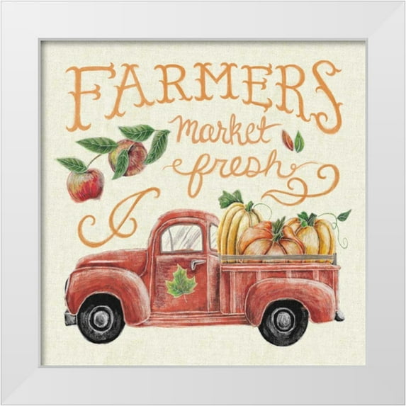 Urban, Mary 20x20 White Modern Wood Framed Museum Art Print Titled - Harvest Chalk VII Linen