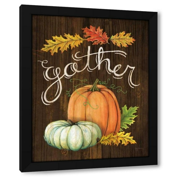 Mary Urban 20x24 Black Modern Wood Framed Wall Art Titled - Autumn Harvest III Walnut