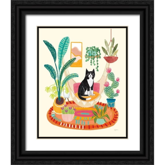 Urban, Mary 20x24 Black Ornate Wood Framed with Double Matting Museum Art Print Titled - Urban Jungle VII Spring