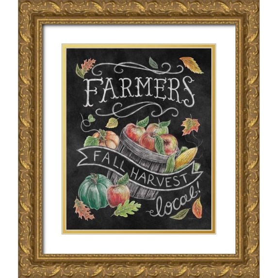 Urban, Mary 20x24 Gold Ornate Wood Framed with Double Matting Museum Art Print Titled - Harvest Chalk II