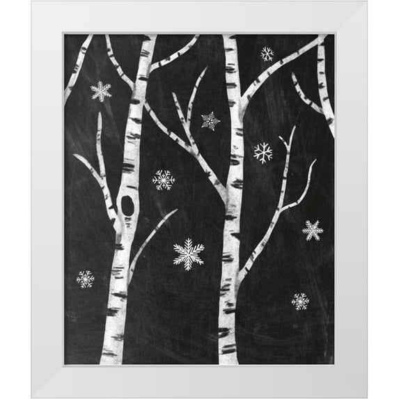 Urban, Mary 20x24 White Modern Wood Framed Museum Art Print Titled - Snowy Birches II