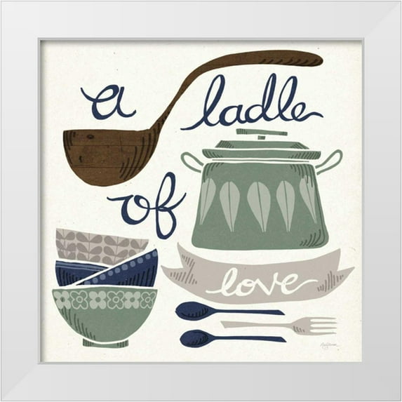 Urban, Mary 26x26 White Modern Wood Framed Museum Art Print Titled - A Ladle of Love Winter