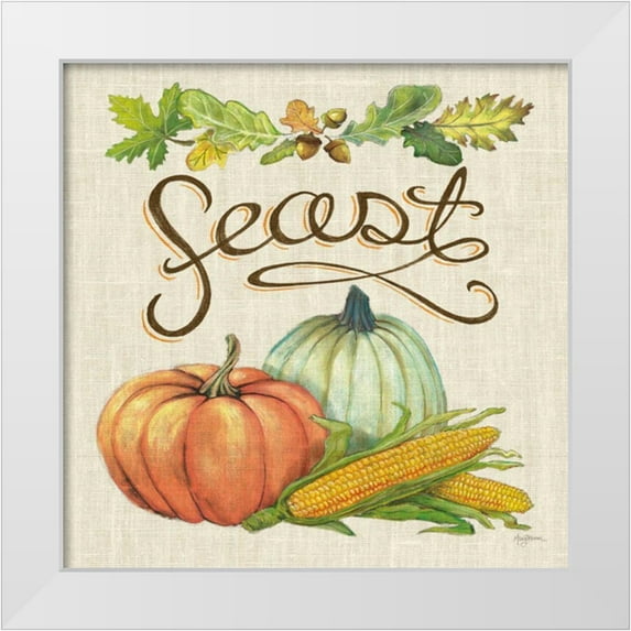 Urban, Mary 26x26 White Modern Wood Framed Museum Art Print Titled - Autumn Harvest II Linen