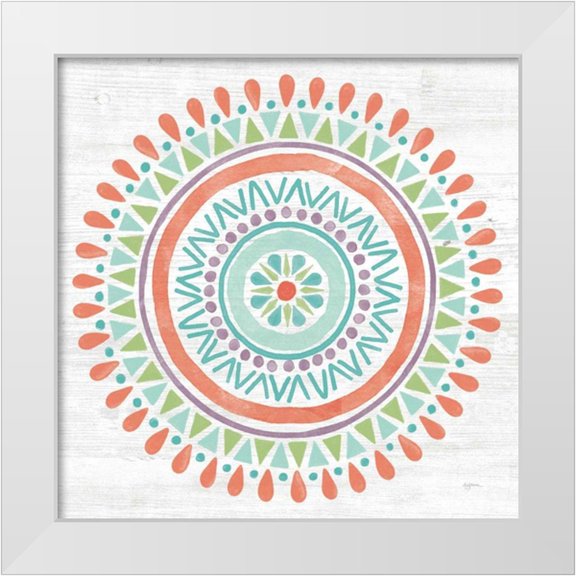 Urban, Mary 26x26 White Modern Wood Framed Museum Art Print Titled - Lovely Llamas Mandala I