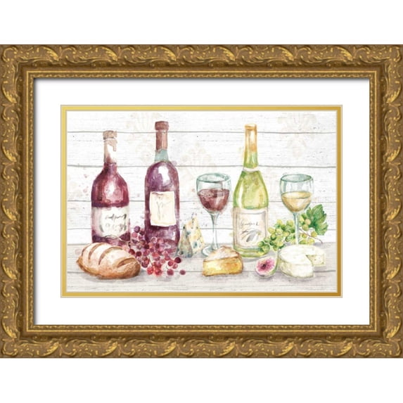 Urban, Mary 32x23 Gold Ornate Wood Framed with Double Matting Museum Art Print Titled - Sweet Vines I