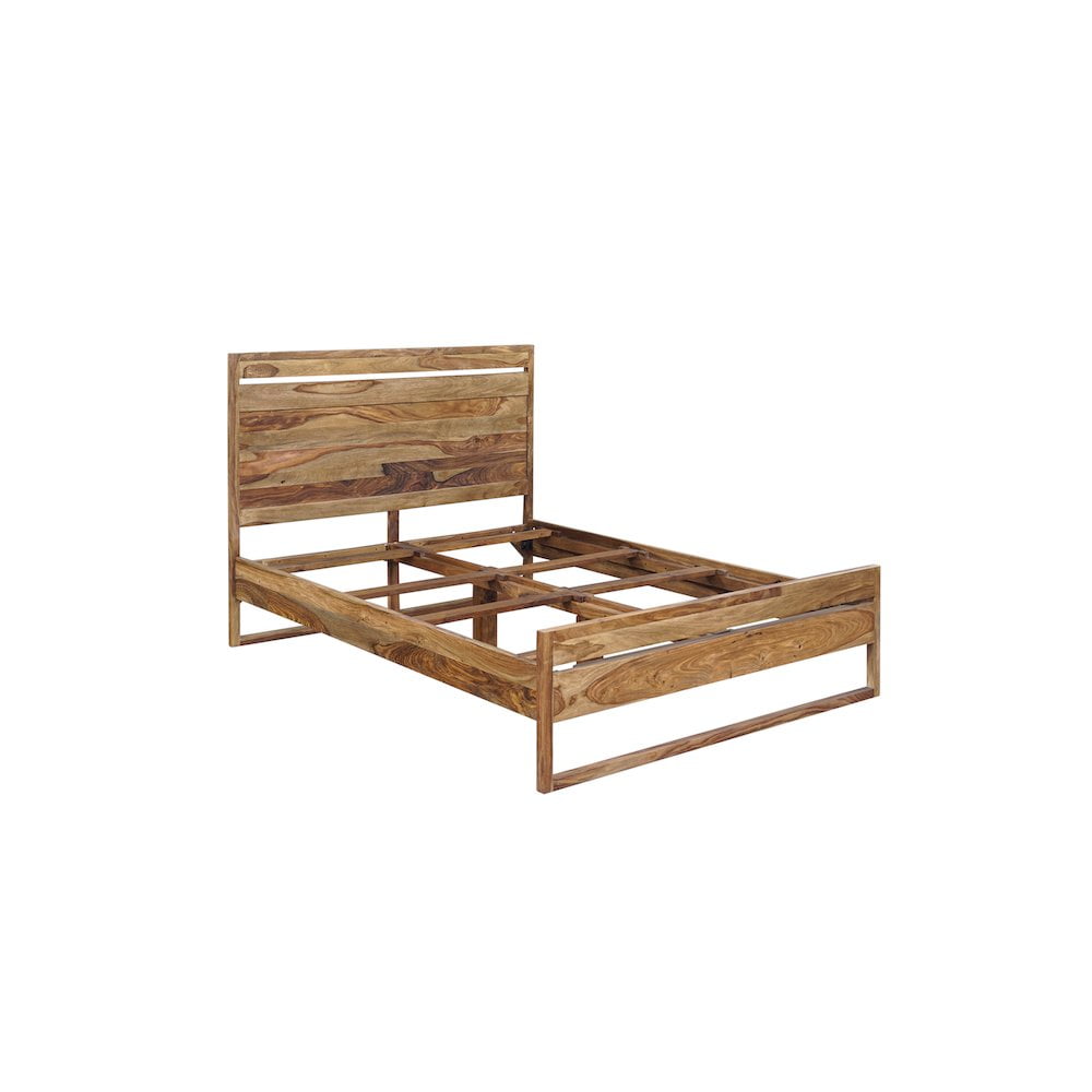Urban Mid-Century Modern Sheesham Wood Queen Bed Frame