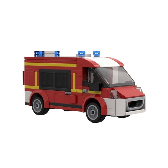Urban Miniature Street View Fire Station MOC Building Blocks Set Small Fire Pump Truck Model Kids Puzzle Toy Boy's Birthday Gift