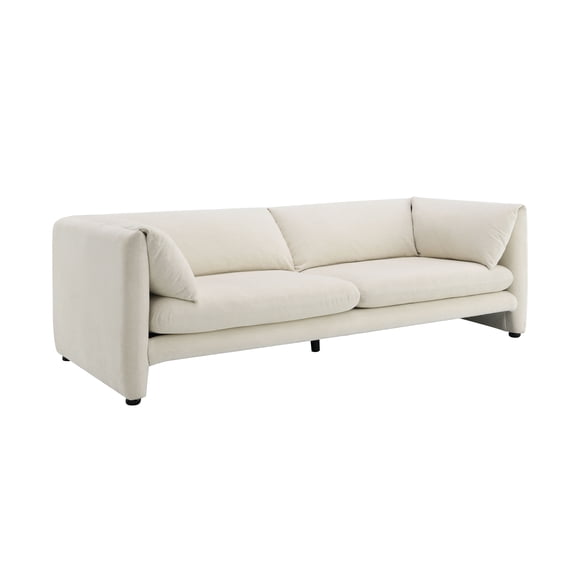 Urban Nest Jaeda Linen Sofa - Oversized 2-Seat Sofa - Beige Living Room Couch