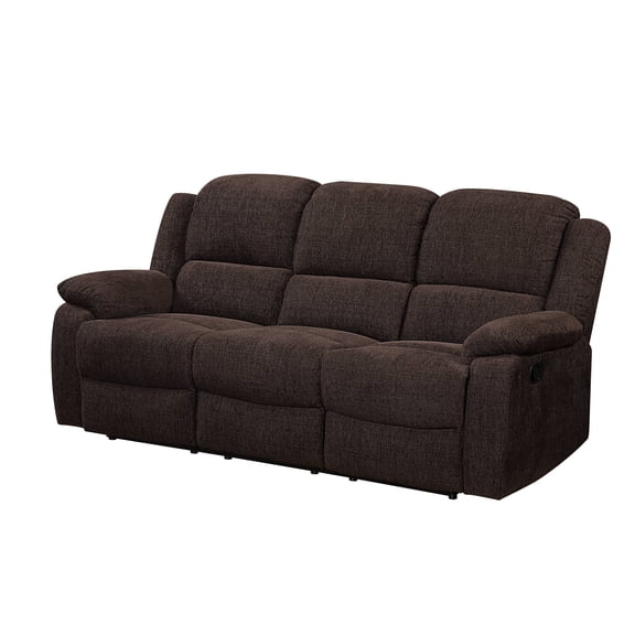 Urban Nest Madden Brown Chenille 3-Seat Motion Sofa with Recliner & Dropdown Table - Living Room Furniture