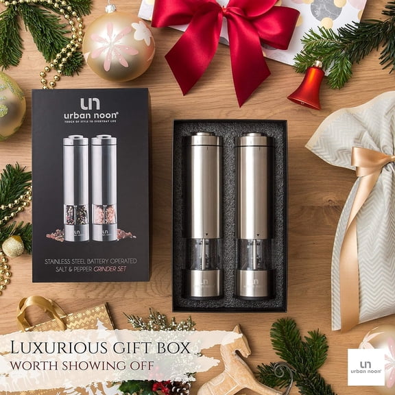 Urban Noon Electric Salt & Pepper Grinder Set UN8 with Acrylic Holder