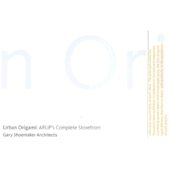 Pre-Owned Urban Origami: Arup's Complete Storefront, Gary Shoemaker Architects (Paperback 9781931536073) by Gary Shoemaker Architects, Raul A Barreneche