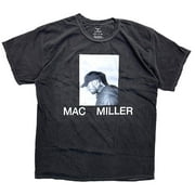 Urban Outfitters Men's Mac Miller Portrait Black Vintage Wash Tee T-Shirt (Small, Black Vintage Wash)