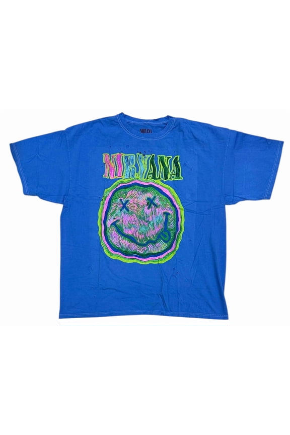 Women's T-Shirt Distressed Holes Oversized Fit Heavyweight Tee (Large/X-Large, Royal Blue)