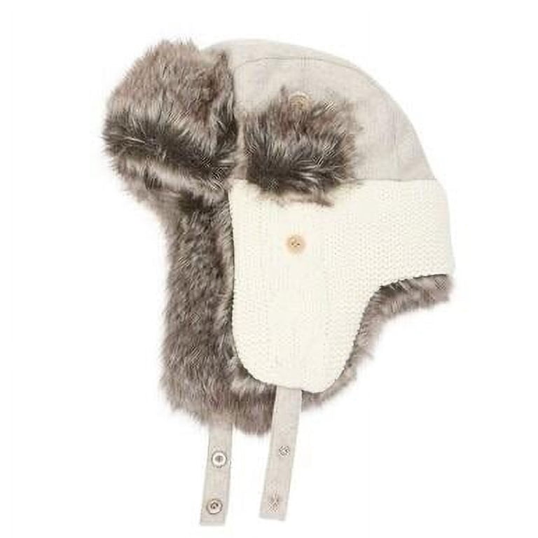 NWT - Rag & Bone Cozy Pilot Cap Gray Leopard Faux Shearling Aviator Size: S/M Winter Men Women Pilot Aviator Hat Faux Fur Leather Snow Cap  main image 3