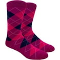 thumbnail image 1 of Urban-Peacock Men's Argyle Dress Groomsmen Socks - Raspberry, Begonia & Navy - 1 Pair, 1 of 2