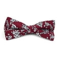 thumbnail image 1 of Urban-Peacock Men's Cotton Banded Bow Tie with Gift Box - Floral Wedding - Burgundy Small Print, 1 of 6