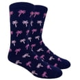 thumbnail image 1 of Urban-Peacock Men's Dress & Groomsmen Socks - Navy Blue with Pink Palm Trees - 1 Pair, 1 of 1