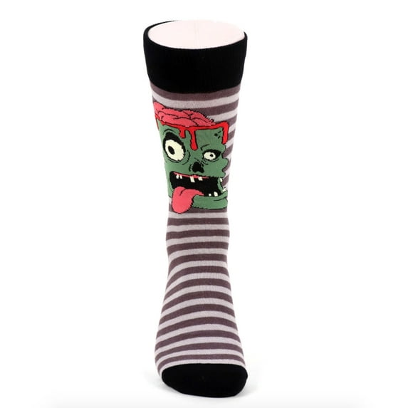 Urban-Peacock Men's Halloween Novelty Socks - Zombie - Grey Stripes
