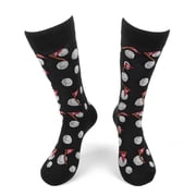 Urban-Peacock Mens Novelty Fun Crew Socks - Golf Pattern in Black