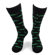 Urban-Peacock Mens Novelty Fun Crew Socks for Dress or Casual - Alligators - Black