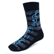 Urban-Peacock Mens Novelty Fun Crew Socks for Dress or Casual - Music Notes & Score in Black