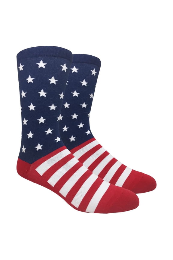 Men's Novelty Fun Socks - American Flag - Stars and Stripes