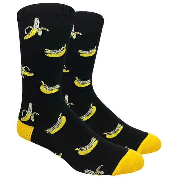 Urban-Peacock Men's Novelty Fun Socks - Bananas - Black - 1 Pair