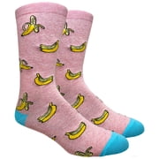 Urban-Peacock Mens Novelty Fun Socks - Bananas - Pink - 1 Pair