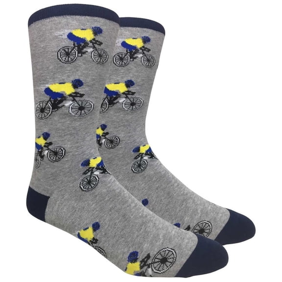 Urban-Peacock Men's Novelty Fun Socks - Bicycle Racer - Grey - 1 Pair